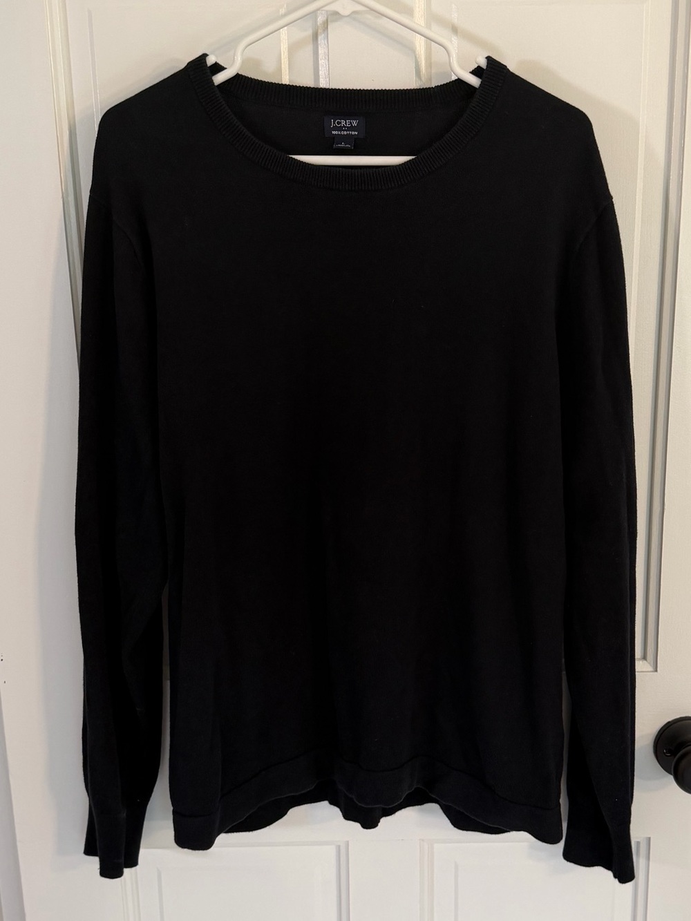 J.Crew Black 100% Cotton Crewneck Sweatshirt Size L